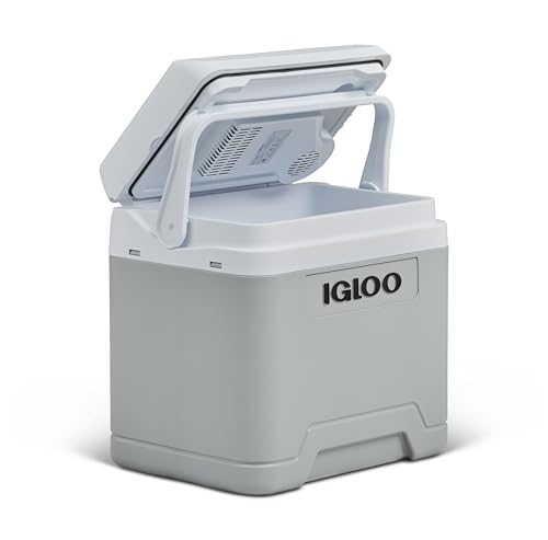 IGLOO IE24 AC/DC elektrische Kühlbox 24L – 12V und 230V – Kompakte Auto-Kühlbox für Camping, Urlaub, LKW und Boot – Leicht, tragbar und mit praktischem Kabelfach