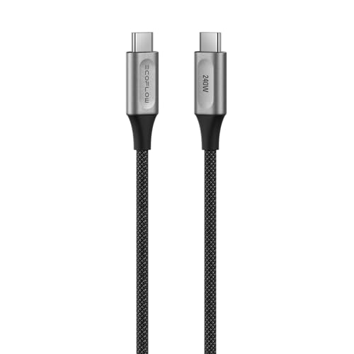 EcoFlow RAPID Pro USB-C-auf-USB-C-Kabel 240W, Nylon, 240W Dual-USB-C-Laden, 1,8 m USB-C-Ladekabel kompatibel mit iPhone 17/16/15, Samsung, MacBook und mehr