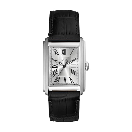 FOSSIL Carraway Uhr für Herren, Quarz-Dreizeigerwerk mit Leder- oder Edelstahlarmband