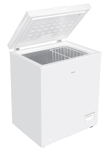 homeX FT1125-W Gefriertruhe | Tiefkühltruhe | 142 Liter Nutzinhalt | Super-Frost-Funktion | 4-Sterne-Gefrierraum | inkl. Ablagekorb | Elektronische Temperatursteuerung | Weiß