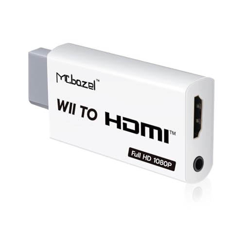 Mcbazel Wii HDMI Adapter Video Wii auf HDMI & 3.5mm für Audio, Wii HDTV Unterstützt alle Wii Display Modi: NTSC, 480i, 480p, PAL 576i, 720p, 1080p Wii Adapter