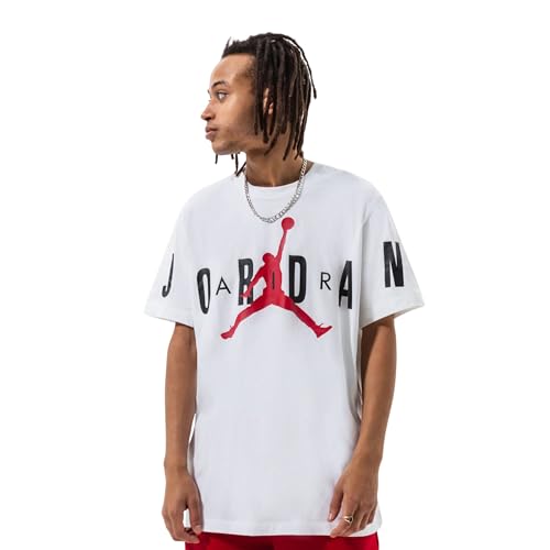 Nike Herren Jd Air Stretch Crew T-Shirt, White/Black/Gym Red, M EU