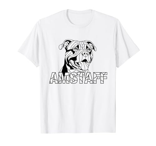Amerikanischer Staffordshire Terrier - Amstaff T-Shirt, Herren, Weiß, XL