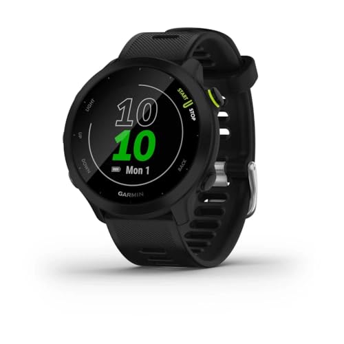 Garmin Forerunner 55 – GPS-Laufuhr mit 1,04“ Always-On-Farbdisplay, täglichen Trainingsempfehlungen, Laufzeitprognose, 15+ Sport-Apps, bis zu 14 Tagen Akkulaufzeit