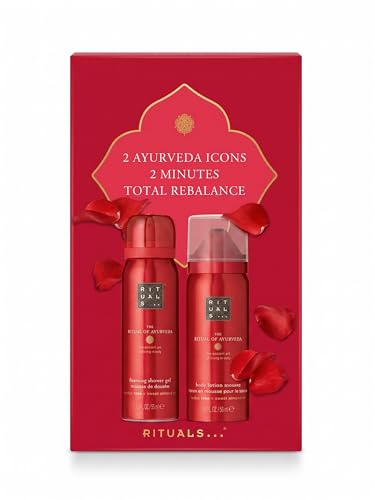RITUALS The Ritual of Ayurveda Geschenkset, Schäumendes Duschgel & Körperlotion Mousse, 2 x 50 ml