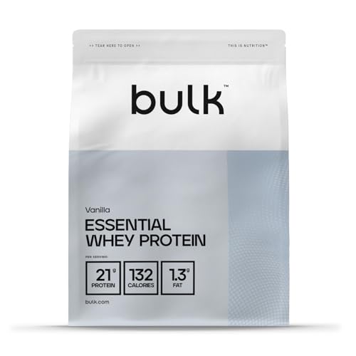 Bulk Essentielles Whey Protein, Protein Pulver, Eiweißpulver, Vanille, 1 kg, 28 Portionen, Verpackung Kann Variieren