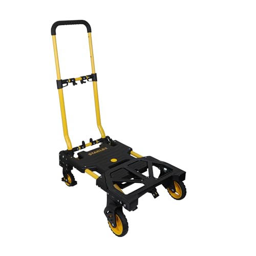 Stanley SXWTD-FT585 2-in-1 Sackkarre und Plattformwagen - Transportkarre max. 70KG - Transportwagen max. 137KG - Klappbarer Handwagen - Wagen mit robusten Rädern - Kunststoff/Stahl