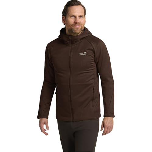 Jack Wolfskin Herren Peak District Hooded Fz M, Hot Choc, L EU