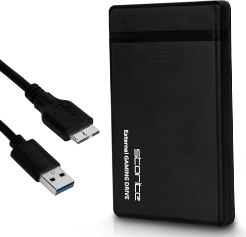 Storite 1 TB externes Gaming-Laufwerk, 2,5-Zoll-Festplatte, tragbare Externe USB 3.0-Festplatte, Speicherung und Sicherung, Game Drive für PS4, PS3, PC-Spiele, Android (Schwarz)