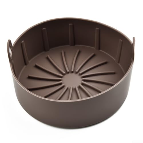 NEIQIUWING Silikonform für Hei?luftfritteuse, Spülmaschinenfestes Zubeh?r, Wiederverwe(Brown)