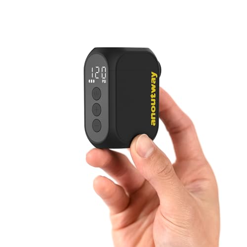 Tiny Pump anoutway Mini-Fahrradpumpe, elektrische luftpumpe mit digitalem Manometer, Elektrische Fahrradluftpumpe, automatische Abschaltung für Mountainbike, Stadtrad und Rennrad AT1 PRO