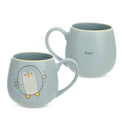 NICI Tasse mymochi Pinguin Waddle Oops 400ml 8x9cm - blau - Teetasse Kaffee-Tasse Porzellantasse Henkeltasse Tasse Mug mit Henkel für Kalt- und Heißgetränke, Kaffee, Tee, Milch, Kakao | 61833