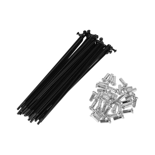 VekAuto 36 Stück 12G Fahrradspeichen 12G Fahrradspeichen 45 Stahl Schwarz 131mm