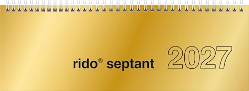 rido/idé Querterminbuch Mod. septant 2027 | 305×105 mm, Karton, gold
