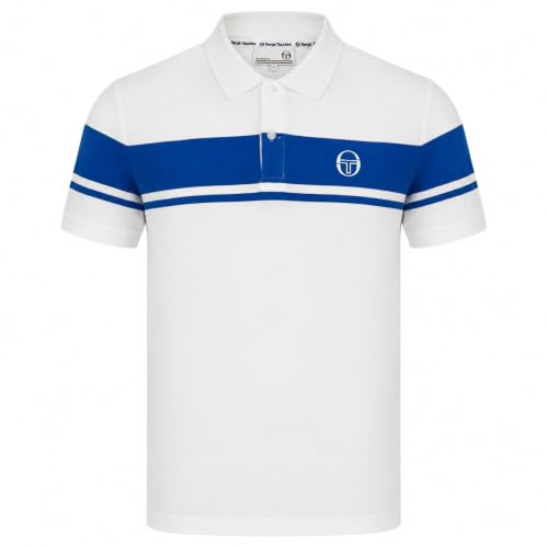 Sergio Tacchini Men's Young Line Polo Shirt White/Princess Blue