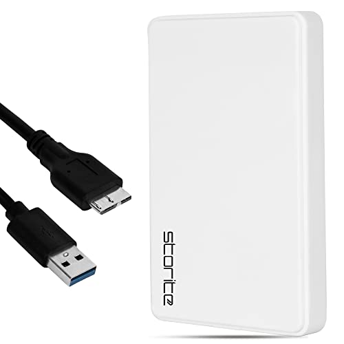 Storite 120GB Externe Festplatte, USB 3.0 ultraschnelle Slim-HDD für Datensicherung, Speichererweiterung, tragbare Festplatte Externe Festplatte, kompatibel mit Mac, Laptop, PC, Spielekonsole (weiß)