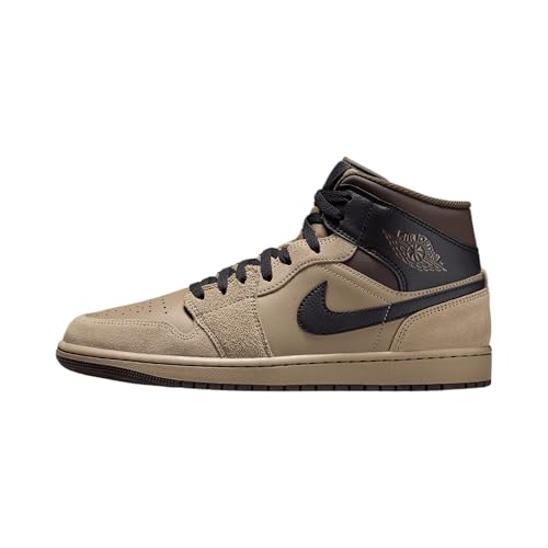 Air Jordan 1 Mid Herren Schuhe (HV6422-200, Khaki/Barock Brown/Gum Hellbraun/Schwarz), Khaki/Barock Brown/Gum Light Brown/Black, 40.5 EU