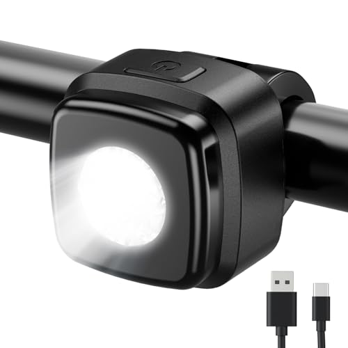 OnMeto Fahrradlicht vorne, IPX5 Wasserdicht Frontfahrrad Lampe Fahrrad licht，USB Type-C Wiederaufladbares Fahrradleuchten für Fahrrad