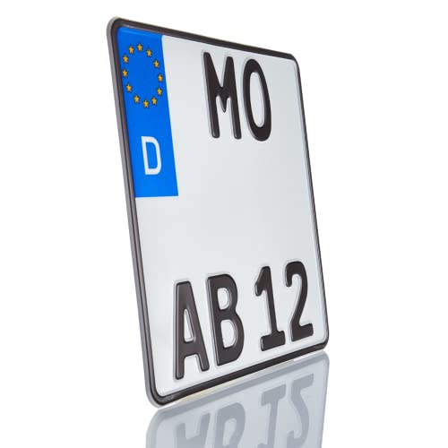 Motorrad Kennzeichen | 180 x 200 mm | Amtliches Motorrad Nummernschild mit individueller Prägung | Made in Germany von Sparschild