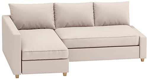 HomeTown Market Langlebig Friheten Sofa bezug, kompatibel mit IKEA Friheten-Schlafsofa, Eckbezug. Nur Sofabezug. (Polyester Beige Right Longer)