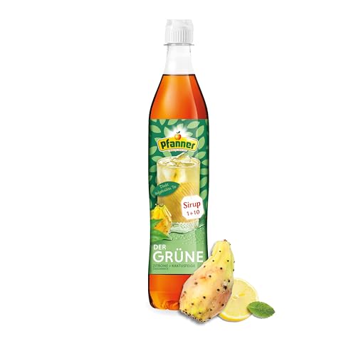 Pfanner Der Grüne Zitrone-Kaktusfeige Sirup – 1 x 700 ml Getränkesirup - ergibt über 7 Liter Eistee - grüner Tee