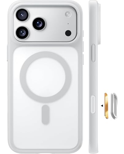 TORRAS Guardian-Mag für iPhone 17 Pro Hülle für MagSafe (Zertifizierte Militärschutz und Magnetkraft) Handyhülle iPhone 17 Pro Case Extrem Haltbarkeit Hülle Stoßfest Kratzfest Cover, Silbergrau