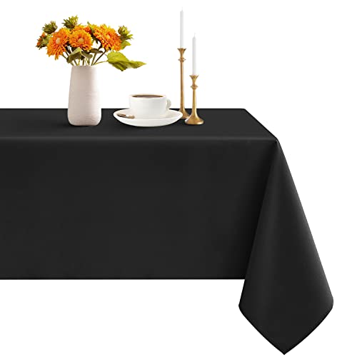 Romanstile Tischdecke Outdoor abwaschbar schwarz 100x140 cm rechteckig Tischdecken Wasserabweisend Table Cloth Tischtuch Lotuseffekt Gartentischdecke Tischwäsche für Esstisch,Garten,Draußen