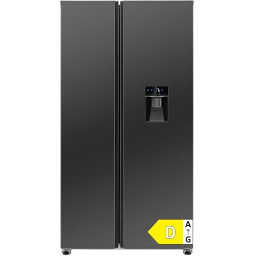 Bomann® Side by Side Kühlschrank | Wasserspender mit Tank | Energieklasse D | 177cm | NoFrost | 5 Jahre Kompressor-Garantie | Kühlschrank mit Gefrierfach | MultiAirflow-System | SBS 7367 dark inox
