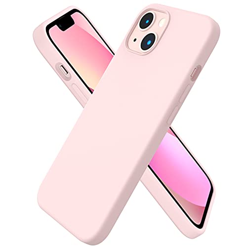 ORNARTO für iPhone 13 6,1 Silikon Case, Hülle Ultra Dünne Voller Schutz Flüssig Silikon Handyhülle Schutz für iPhone 13 (2021) 6,1 Zoll - rosa