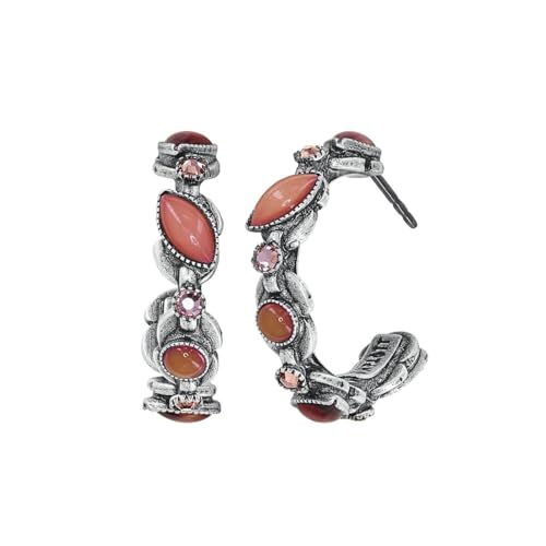 Konplott: Creole Little Colour Dance small, moderne Dreiviertelcreole mit verschiedenen Resin-Steinen und runden Kristallsteinen, für Damen/Frauen (rosa)