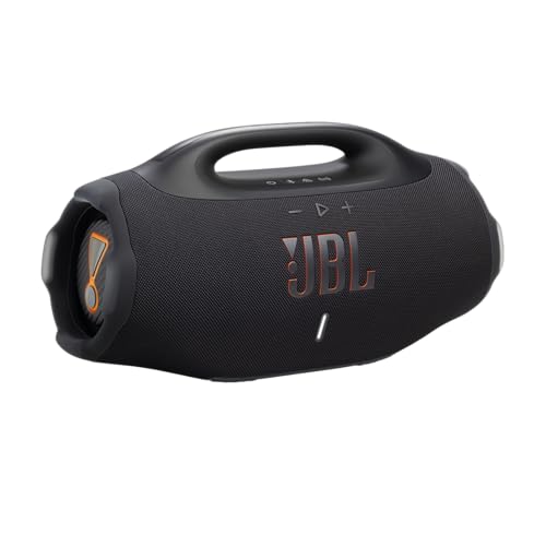 JBL Boombox 4 Tragbarer Bluetooth Lautsprecher, JBL Pro Sound mit AI Sound Boost, IP68 Wasser- und Staubdicht, Bis zu 34h Wiedergabe, Auracast Multi-Speaker, 2 Bass-Boost-Modi, Schwarz