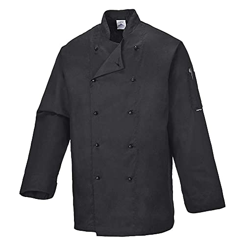 PORTWEST Somerset Chef Jacket - Color: Black - Talla: Medium