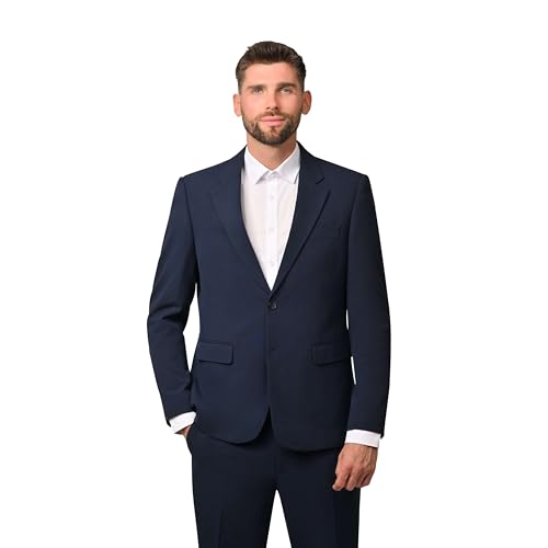 Hirschthal Business Anzugsakko Herren 2-Knopf Sakko Regular Fit - mit Kleidersack - Sakko Marineblau 64