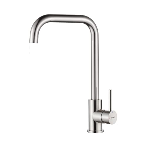 IBERGRIF M22105A, Hoch Küchenarmatur, Einhebel Spültischarmatur, Wasserhahn für Küche, Matt, Grau