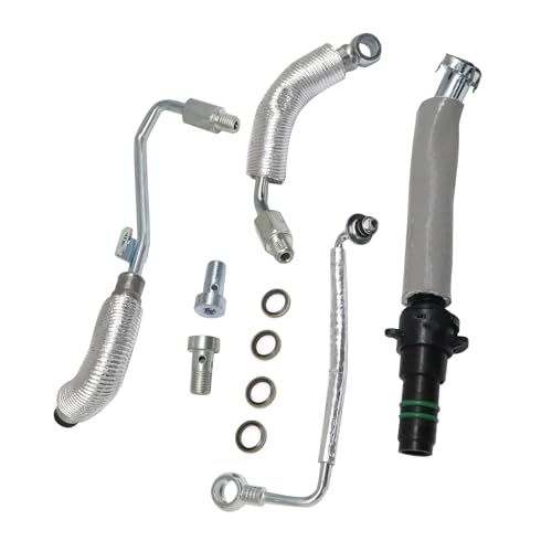 Callume 4x Turbolader Kühlmittelrücklaufschlauch Ölleitung Set Kompatibel mit Opel Astra J Corsa D E Insignia A Meriva B Zafira Tourer C Kompatibel mit Chevrolet Aveo 25198546 25200947