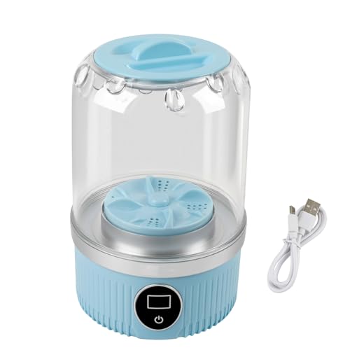 Tragbare Mini-Waschmaschine, Unterwäsche-Waschmaschine, wiederaufladbar, schnurlos, kompakt, 2 Modi, geeignet für BHs, Unterwäsche, Socken für Wohnung, Wohnheim, Hotel, Reisen (blau)