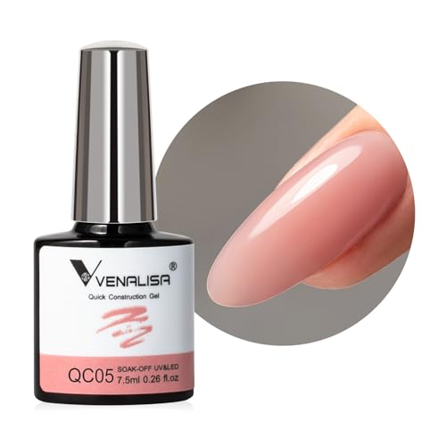 Venalisa Gel Aufbau Nägel UV Builder Gel Natur Farbe Nude Pink Smoke UV Gel Nagellack Semi-Permanent für die Reparatur der Maniküre, Maniküre-Set