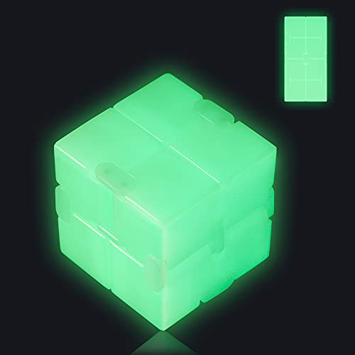 Funxim Infinity Cube, Unendlicher Würfel Spielzeug, Magic Unendlicher Flip Würfel Dekompression Spielzeug, Tötungs Zeit Zappeln Spielwaren Stressabbau Würfel (Fluoreszenz)