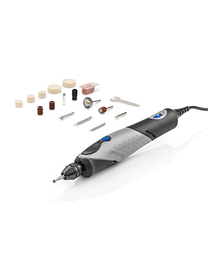 Dremel 2050 Stylo+ Multifunktionswerkzeug 9W Set (mit 15 Zubehören, Variable Drehzahleinstellung bis 22.000 1/min für Gravieren und andere Kreative Aufgaben mit Glas, Holz, Leder, Stein)