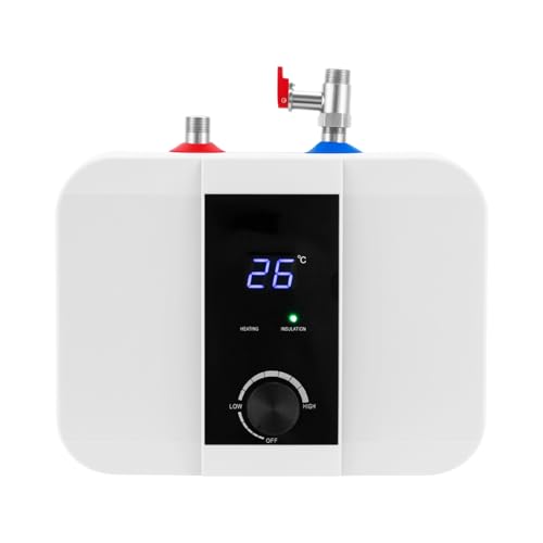 6L Kleiner druckfester Warmwasserspeicher, elektrischer Warmwasserbereiter, 1500 W durchlauferhitzer klein, Durchlauferhitzer, für Küchenspülen, Badezimmer und Waschbecken