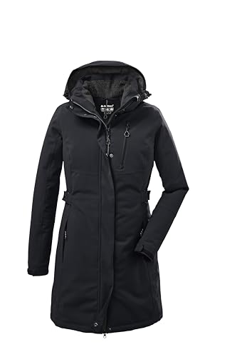Killtec Damen Parka Funktionsparka mit abzippbarer Kapuze KOW 165 WMN PRK wasserdicht, Winddicht, atmungsaktiv 00200-schwarz 38