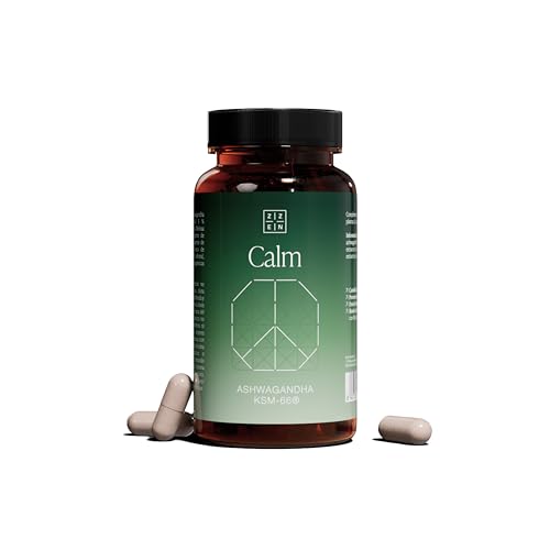 ZZEN Calm - Ashwagandha KSM-66® 600 mg Premiumrohstoff mit Safran & Melisse | 5% Withanolide, Reguliert Cortisol & Unterstützt die Innere Ruhe (Indischer Ginseng), 60 Vegane Kapseln