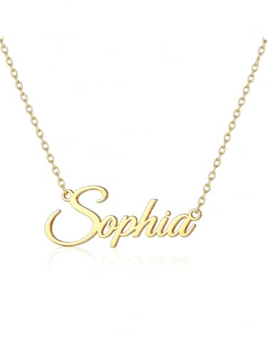 Custom4U Namenskette Personalisiert für Damen Kette mit Namen Anhänger