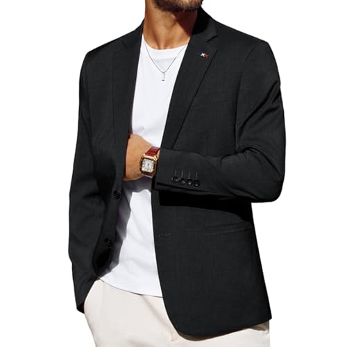 PJ PAUL JONES Sakko Herren Sportlich Modern Freizeit Blazer Slim Fit Klassischer Jackett Blazer Regular Fit (2XL, Schwarz)