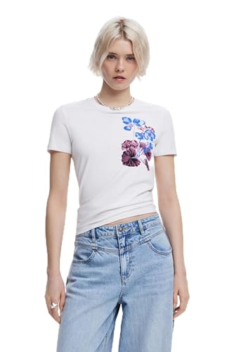 Desigual Damen 25SWTK48 T-Shirt, White, M