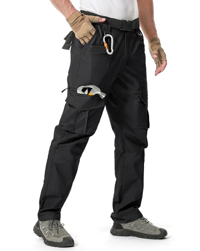 IGOLUMON Arbeitshosen Männer Cargohose Herren Stretch mit Vielen Taschen Outdoorhose Taktische Hose Herren mit Halbelastischer Bund