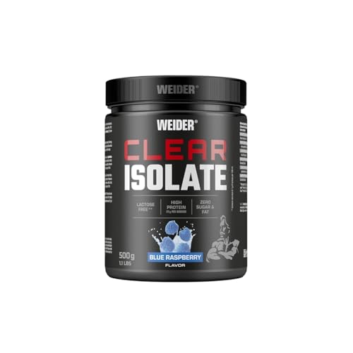 Weider Clear Isolate - Whey Protein Pulver - Hoher Proteingehalt, erfrischendes & fruchtiges Getränk - 500g - Blue Raspberry