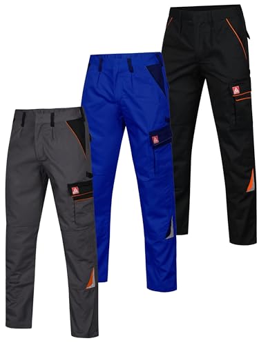 Arbeitshose Herren Grau Größe 48 Cargohose Stretchbund Knieverstärkung Zollstocktasche Industrie Logistik Montage Elektroinstallation Instandhaltung Berufskleidung Handwerk Arbeitskleidung Männer