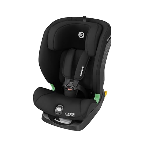 Maxi-Cosi Titan S Comfort i-Size, atmungsaktive Komfortstoffe, mitwachsender Kindersitz, 15 Monate–12 Jahre (76–150 cm), ISOFIX Kindersitz Auto, 5 Sitzposition & 13 Kopfstützenstufen, Authentic Black