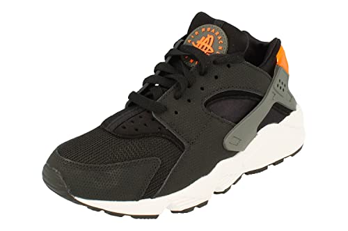 Nike Air Huarache Herren Running Trainers DX2659 Sneakers Schuhe (UK 6 US 7 EU 40, Black Iron Grey Safety orange 001)